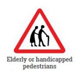 Elderly or handicapped pedestrians zone